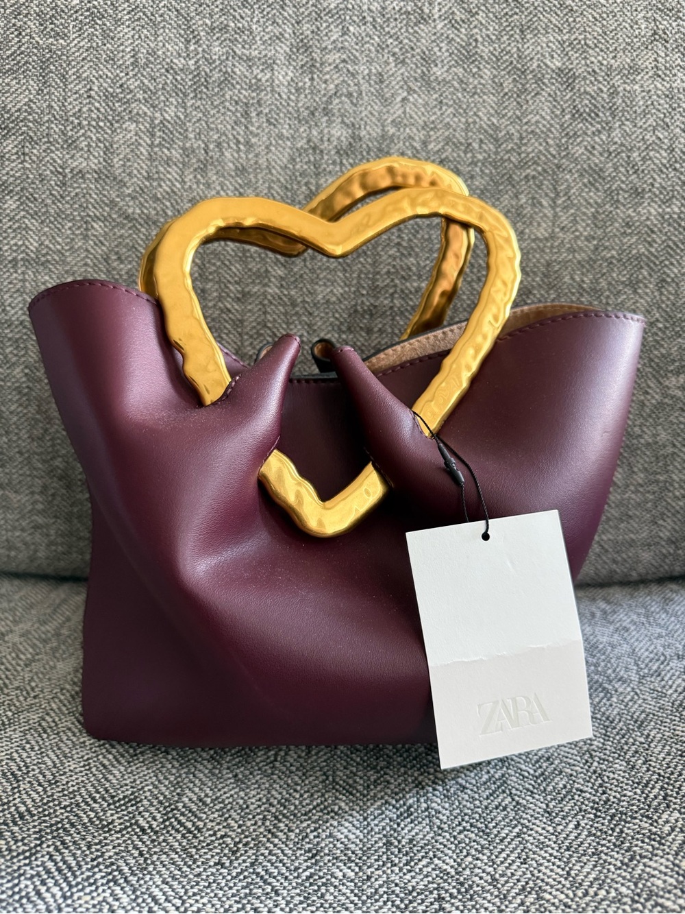 Zara Heart Handle Leather Bag- New with Tags!